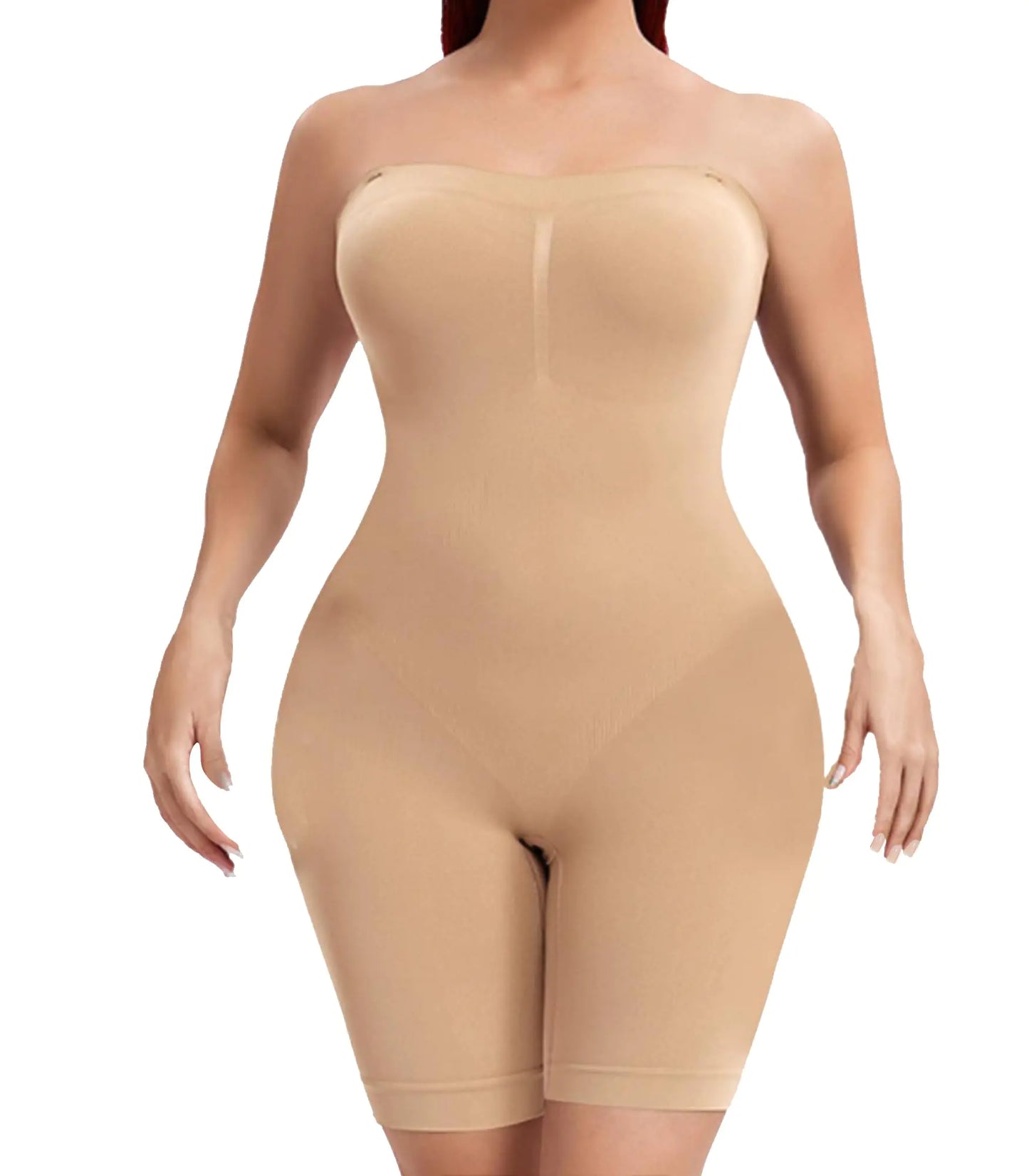 shapexa Strapless Shapewear for Women Tummy Control Shapewear Strapless Bodysuit Tube Top Shapewear Strapless Shapewear Bra (Beige XX-Large)