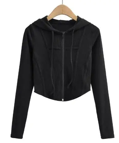 Hooded Cardigan Top Jacket by shapexa