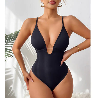 Deep V Shapewear Bodysuit by shapexa