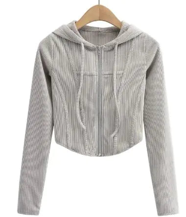 Hooded Cardigan Top Jacket by shapexa