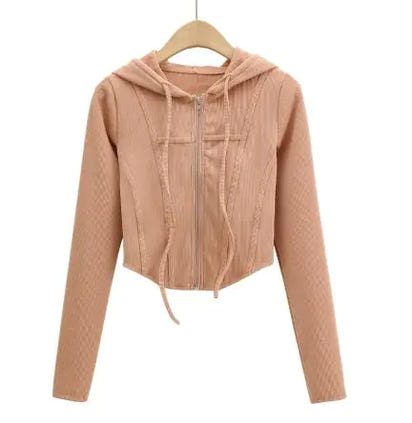 Hooded Cardigan Top Jacket by shapexa