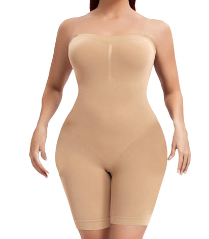 shapexa Strapless Shapewear for Women Tummy Control Shapewear Strapless Bodysuit Tube Top Shapewear Strapless Shapewear Bra (Beige XX-Large)