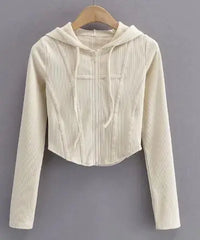 Hooded Cardigan Top Jacket by shapexa