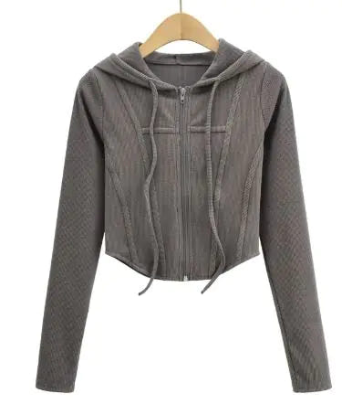 Hooded Cardigan Top Jacket by shapexa