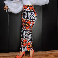 High Waist Large Size Slim Geometric Print Skirt