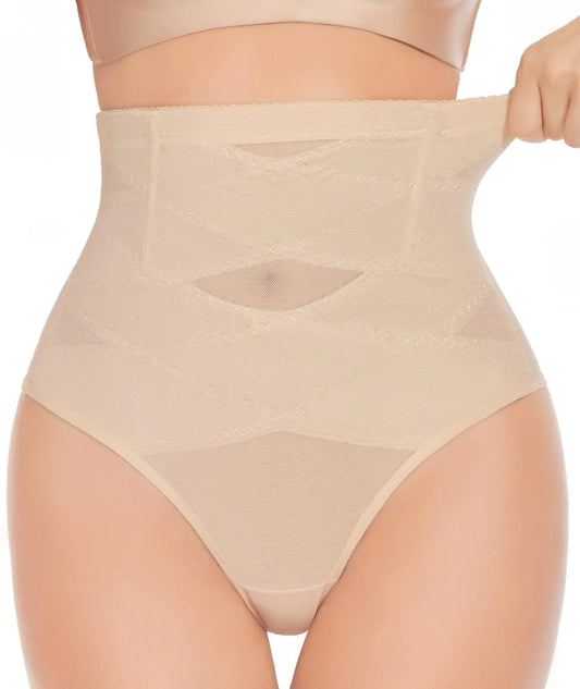 GYDEK Thong Tummy Control Shapewear for Women-High Waisted Body Shaper Girdle Thong Compression Underwear for Smoothing and Shaping