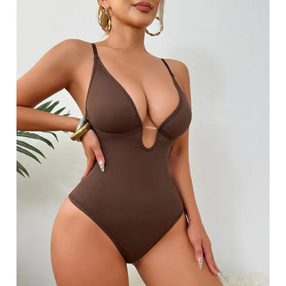 Deep V Shapewear Bodysuit by shapexa